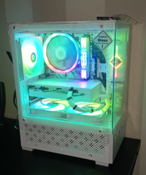 PC Gamer AquaView2026 "Full White" RTX 3050 8 Go – Ryzen 5 série X – 16 Go DDR4 – SSD NVMe 1 To – Windows 11 Pro