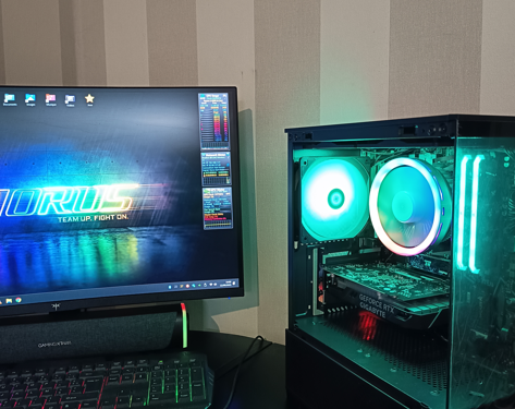 PC Gamer AquaView2026 "Black édition" : GTX 1600+ series 8 Go – Ryzen 5 série X – 16 Go DDR4 – SSD NVMe 1 To – Windows 11 Pro