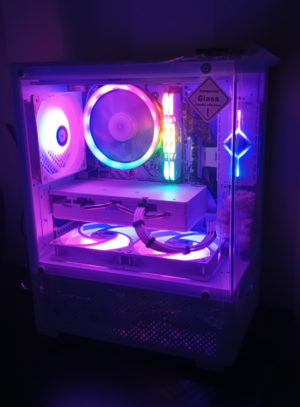 PC Gamer AquaView2026 "Full White" RTX 3050 8 Go – Ryzen 5 série X – 16 Go DDR4 – SSD NVMe 1 To – Windows 11 Pro